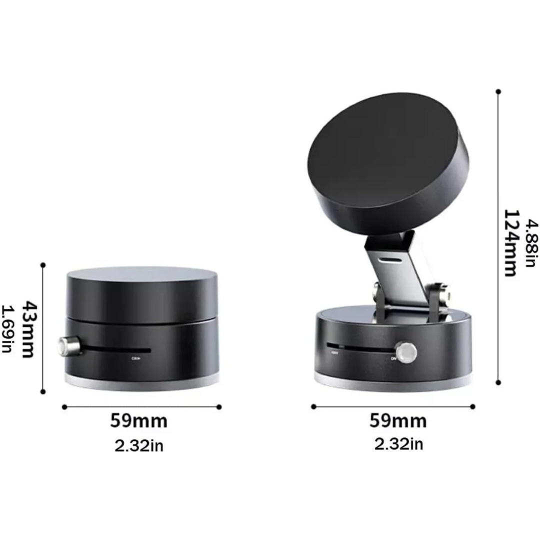 Foldable Vacuum-Suction Magnetic Car Phone Holder – 360° Rotation, One-Touch Mount