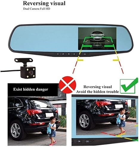 DVR Blackbox Vehicle Camera with 10.1 Inch Touchscreen, Full HD 1080 Resolution, Rear Center Mount