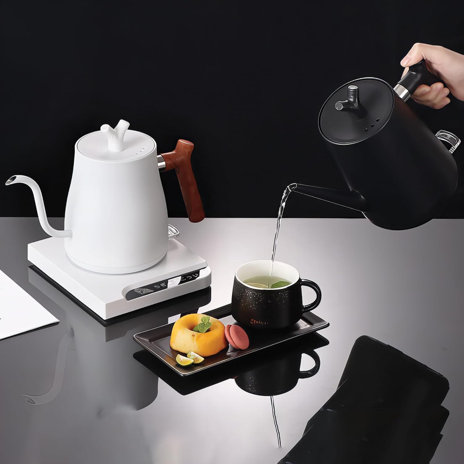 Electric Gooseneck Kettle - 304 Stainless Steel Coffee and Tea Pot, Automatic Temperature Control and Constant Temperature, Quick Heating