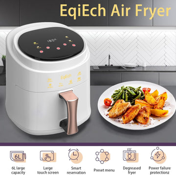 Air Fryer Oven With Touch Control System - Intelligent Hot Air Circulation for Oil-Free Healthy Frying, Grilling, Roasting, Baking