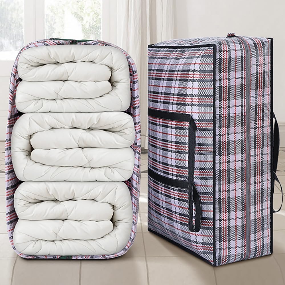Extra Large Moving Bag with Strong Zipper & Carrying Handles, Reusable Storage Bag for Blanket, Clothes, Moving Supplies,