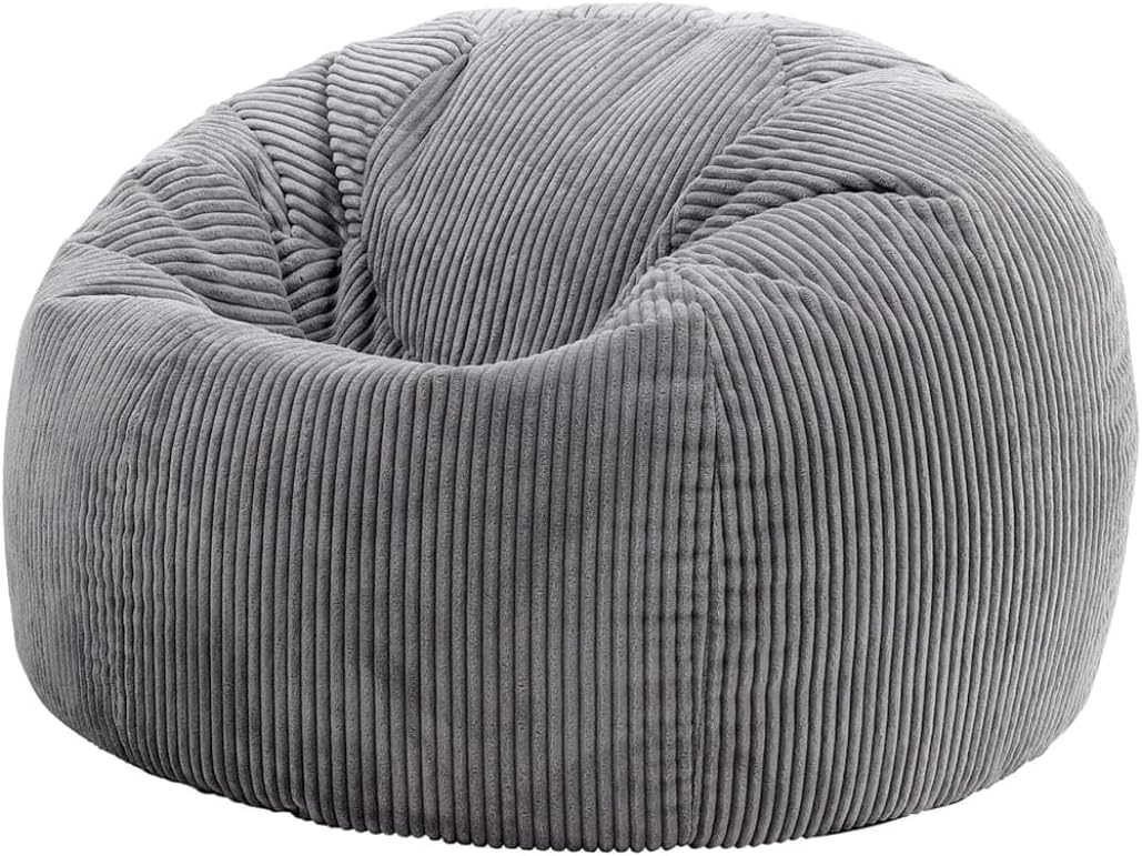 Cozy Homes Corduroy Bean Bag Chair, Large Round Lounger with Filling
