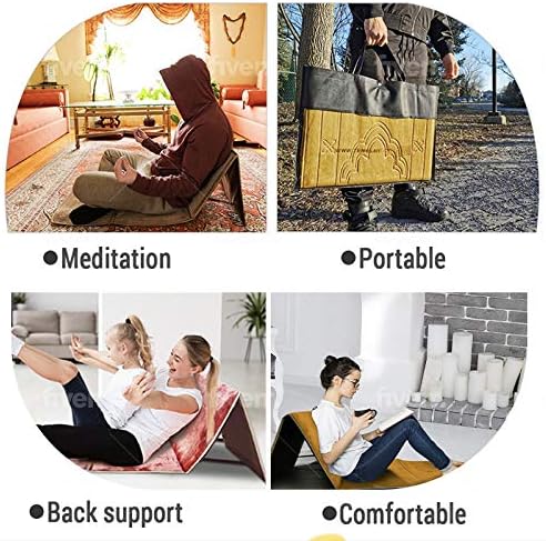 Roll over image to zoom in Folding Portable Meditation Exercise Yoga Mat With Back Support Floor Chair and Foam Padded Cushion for Prayer and Tapis Yoga