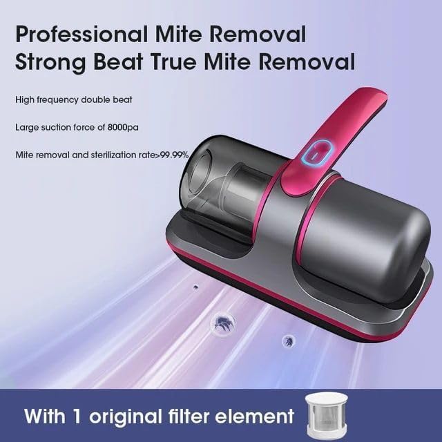 Cordless UV Mite Remover Vacuum Cleaner Wireless 100W Handheld Bed Cleaning Machine 8000Pa 2 Speeds 250ml Dust Collection