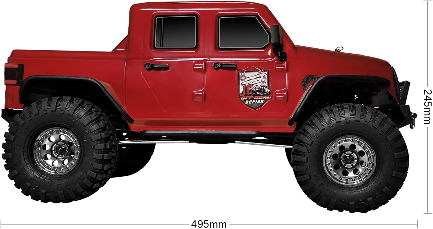 RGT RC Crawlers EX86100-JC, RTR 1/10 Scale 4wd Off Road Monster Truck Rock Crawler 4x4 High Speed Waterproof RC Car for Adults (Red)