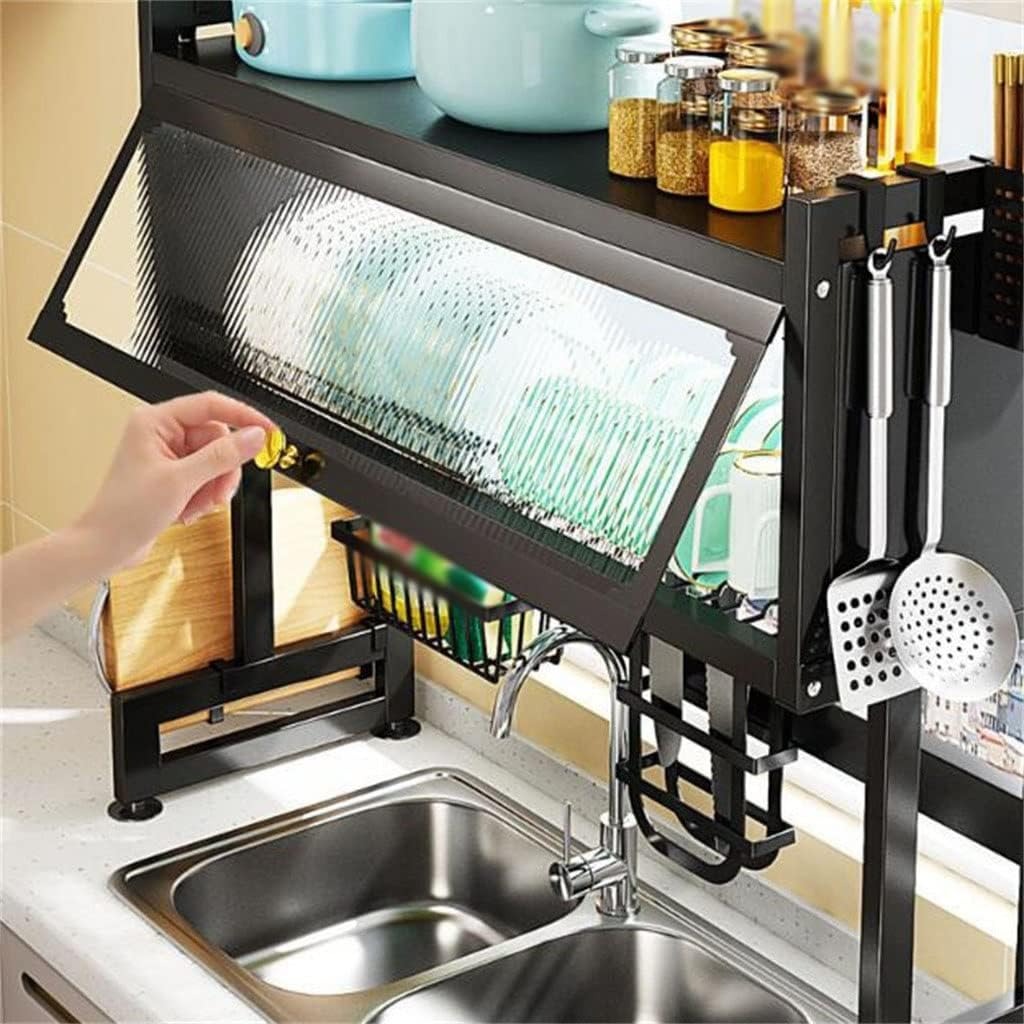 Adjustable Over-Sink Shelf – Expandable Kitchen Storage Rack (Rust-Resistant Steel)