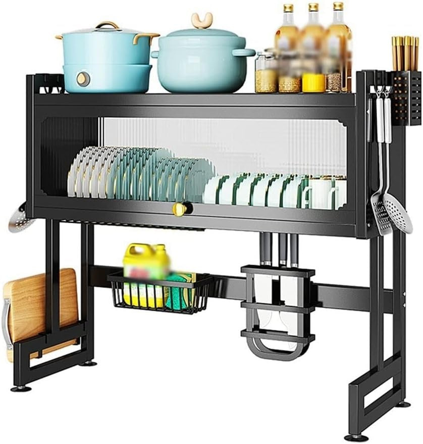 Adjustable Over-Sink Shelf – Expandable Kitchen Storage Rack (Rust-Resistant Steel)